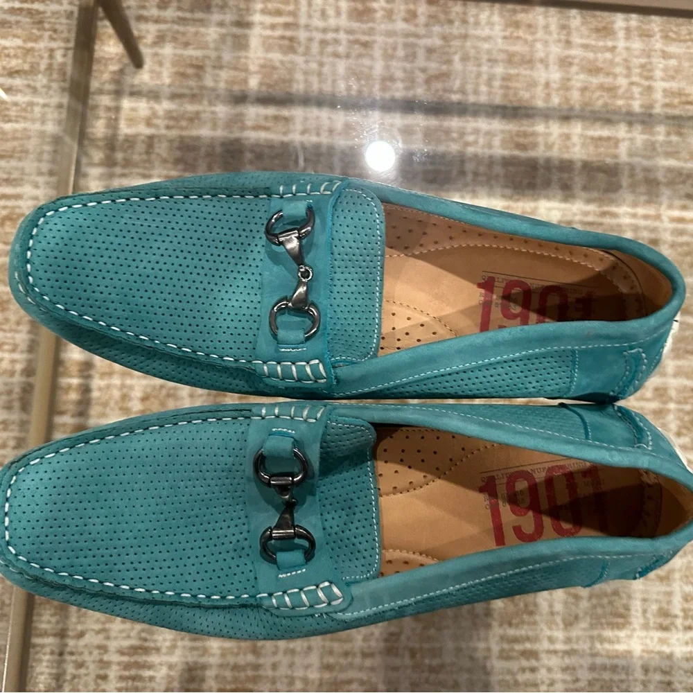 1901 ‘Naples’ M15114 Driving Loafers Men's blue suede Perforated Leather 12 M